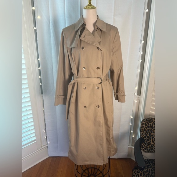 London Fog Women’s Size 14R Beige Trench Coat with Removable Wool Blend Liner - Picture 1 of 8